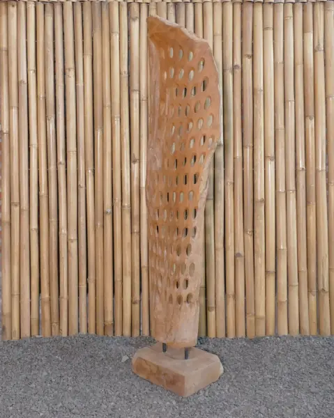 Product image 1 of the product “Leaf hollowed made of teak wood about 160cm height ”